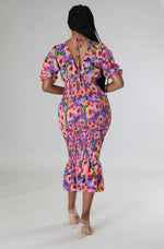 Load image into Gallery viewer, Purple Navy Floral Dress Dazzled By B
