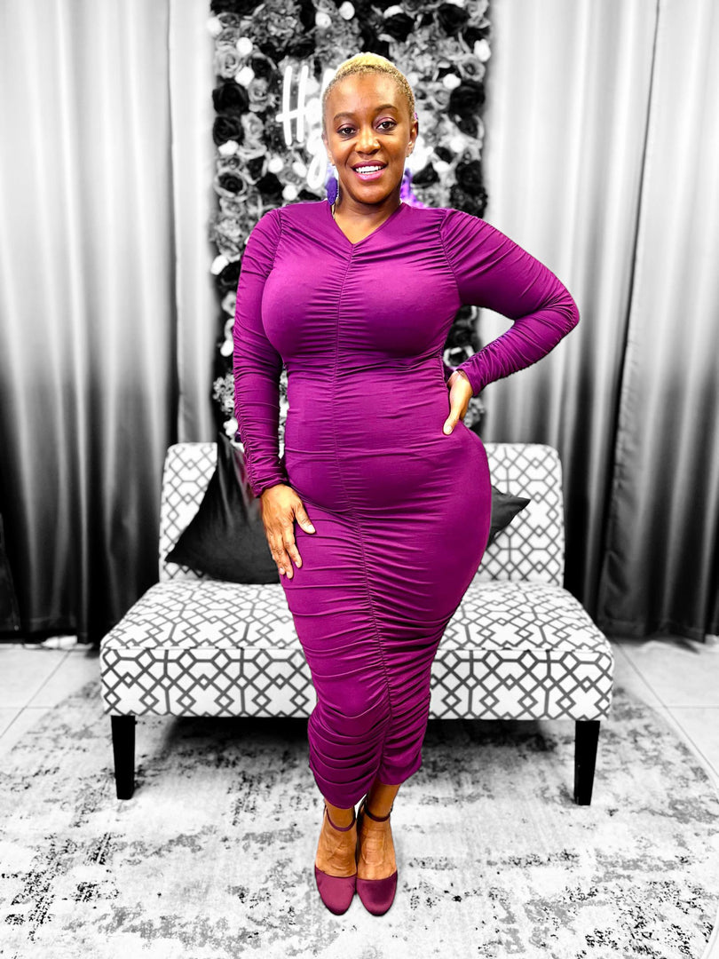 purple dress for fall Fall Wedding Guest Dress Satin Purple One-Shoulder Maxi Dress-chiclody