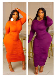 Fall Ruched Dress - Multiple Colors Available Dazzled By B