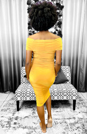 The Midi Dress - Mustard Dazzled By B