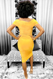 The Midi Dress - Mustard Dazzled By B