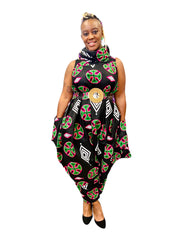 Turtle Neck Printed Jumpsuit Dazzled By B