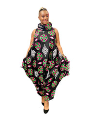 Turtle Neck Printed Jumpsuit Dazzled By B