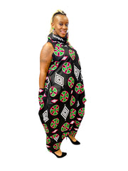 Turtle Neck Printed Jumpsuit Dazzled By B