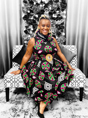 Turtle Neck Printed Jumpsuit Dazzled By B