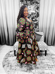 Print Wrap Dress Dazzled By B