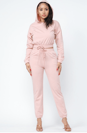 Call Me Hip Hoodie Set - Blush Dazzled By B