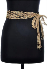 Macrame Sash Belt with Fringe Ties Dazzled By B
