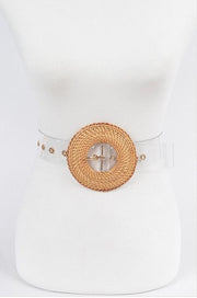 Oversize Weaved Bamboo Buckle Clear Belt Dazzled By B