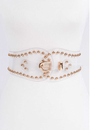 Studded Clear Fashion Belt - Multiple Colors Available Dazzled By B