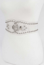 Studded Clear Fashion Belt - Multiple Colors Available Dazzled By B