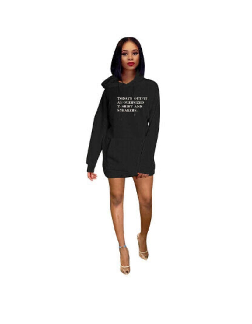 T Shirt Dress with Hoodie Multiple Colors Dazzled By B