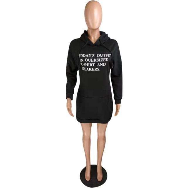 T-Shirt Dress with Hoodie - Multiple Colors Dazzled By B