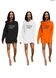 T-Shirt Dress with Hoodie - Multiple Colors Dazzled By B