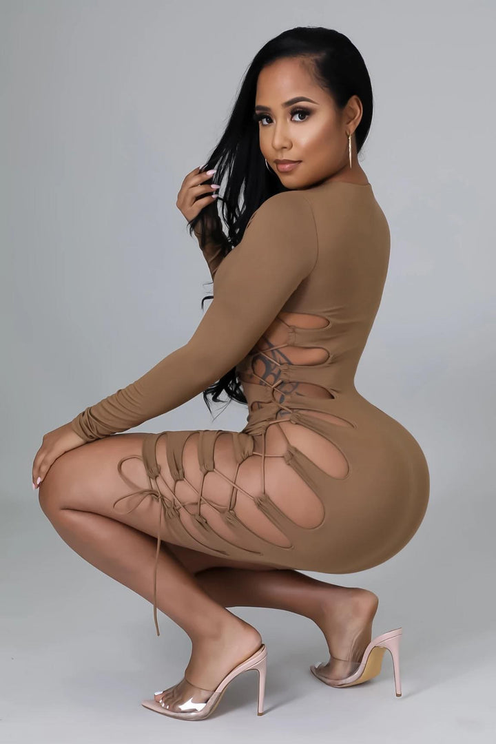 Secure the Bag Dress Mocha Dazzled By B