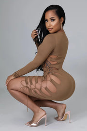Secure the Bag Dress Mocha Dazzled By B