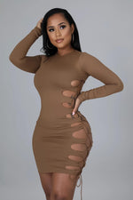 Load image into Gallery viewer, Secure the Bag Dress Mocha Dazzled By B
