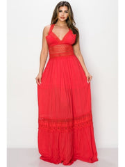 The Red Lace Maxi Dress Dazzled By B