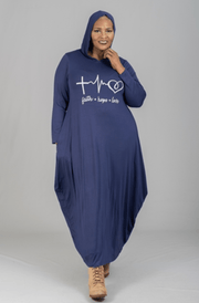 Faith Hope Love Hoodie Dress - Multiple Color Dress Dazzled By B