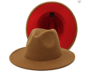 Khaki/ Red Fedora Dazzled By B