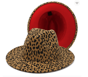 Leopard/ Red Bottom Brim Fedora Dazzled By B