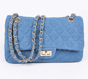 Denim Quilted Shoulder Bag - Denim Dazzled By B