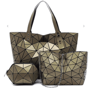 Fashion Geometric Checker 3-in-1 Coffee Color Dazzled By B