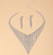 Bridal Wedding Rhinestone Necklace Earrings Set Dazzled By B