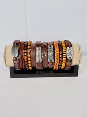 Hiphop Style New Retro Woven Leather Bracelet Set Dazzled By B