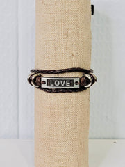 Leather Love Bracelet Dazzled By B