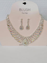Rhinestone Necklace Earrings Set Dazzled By B