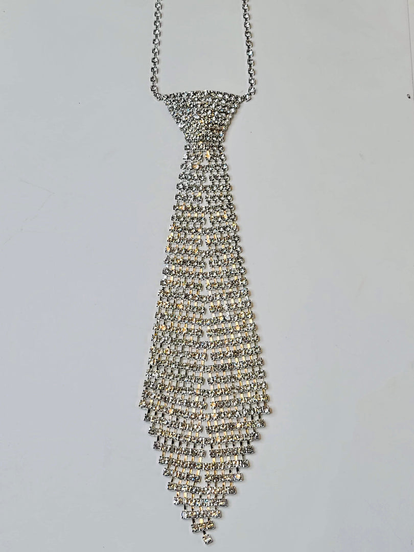 Rhinestone Tie Necklace Dazzled By B