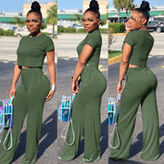 Wide Leg Crop Top Set - Multiple Colors Available Dazzled By B