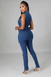 The Ripped Denim Jumpsuit Dazzled By B