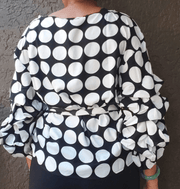 Wrap Blouse White & Black Dazzled By B
