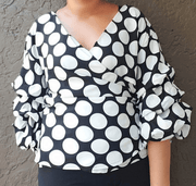 Wrap Blouse White & Black Dazzled By B